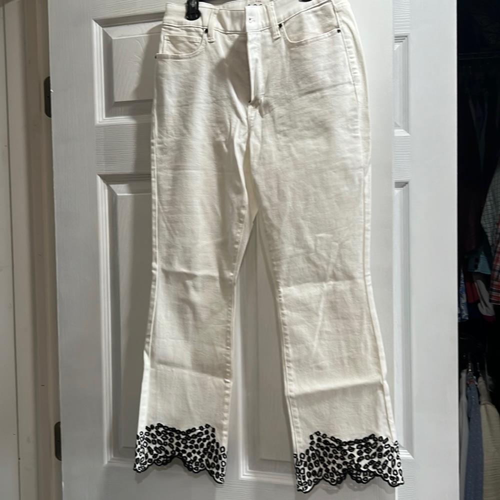 Brand new white with black design jeans